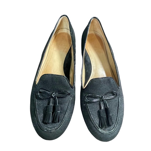 Nurture Gabbey Shoes Womens Size 7.5M Black Leather Comfort Loafer Flats Tassels - Picture 2 of 10